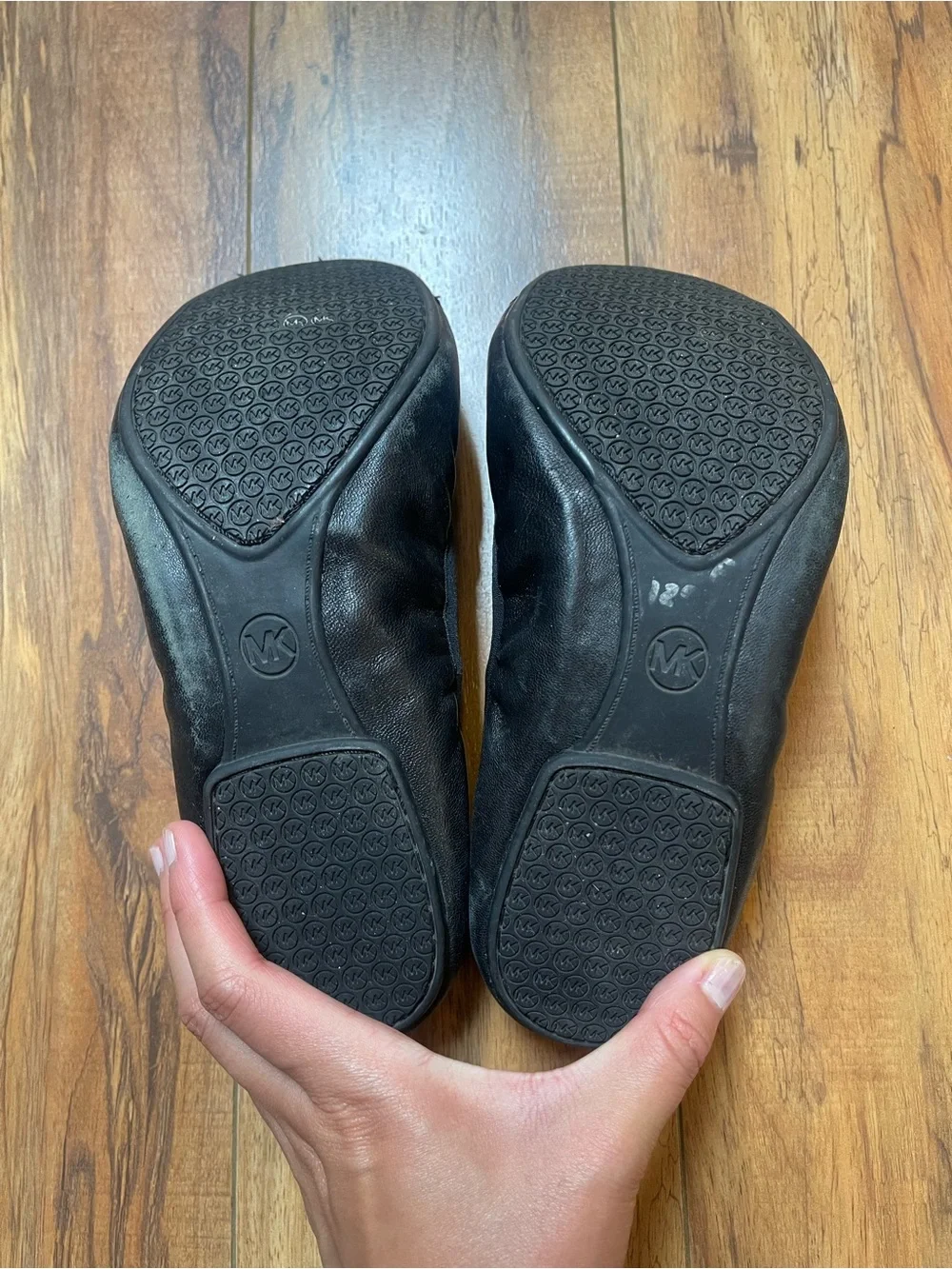 Michael Kors Black Cap Toe City Ballet Flats Fits US 7.5-8